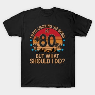 Funny Retro 80th Birthday Anniversary For Men Women Him Her T-Shirt